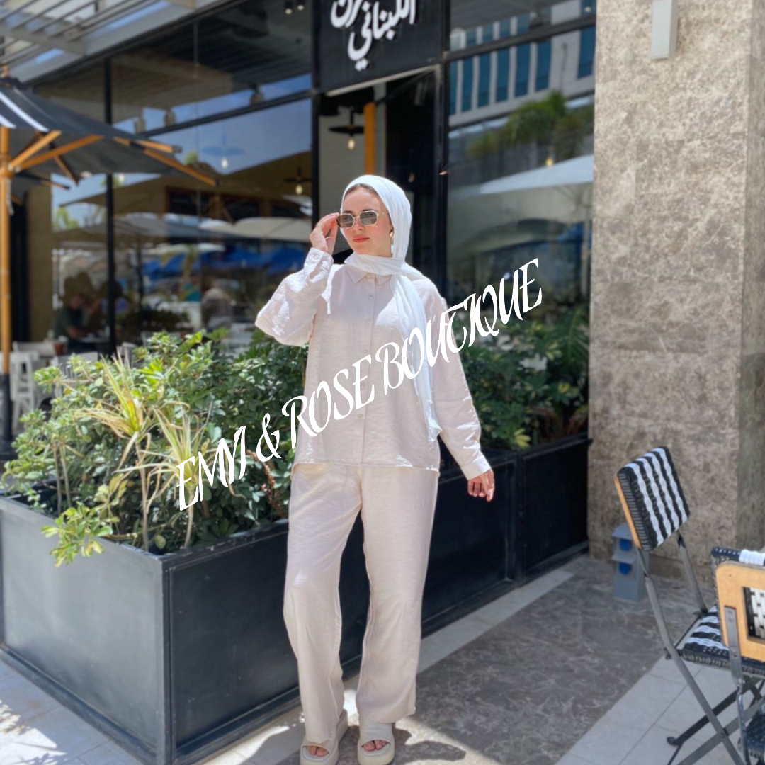 Co-ord Linen Set Shirt and Trouser - EMY & ROSE Boutique