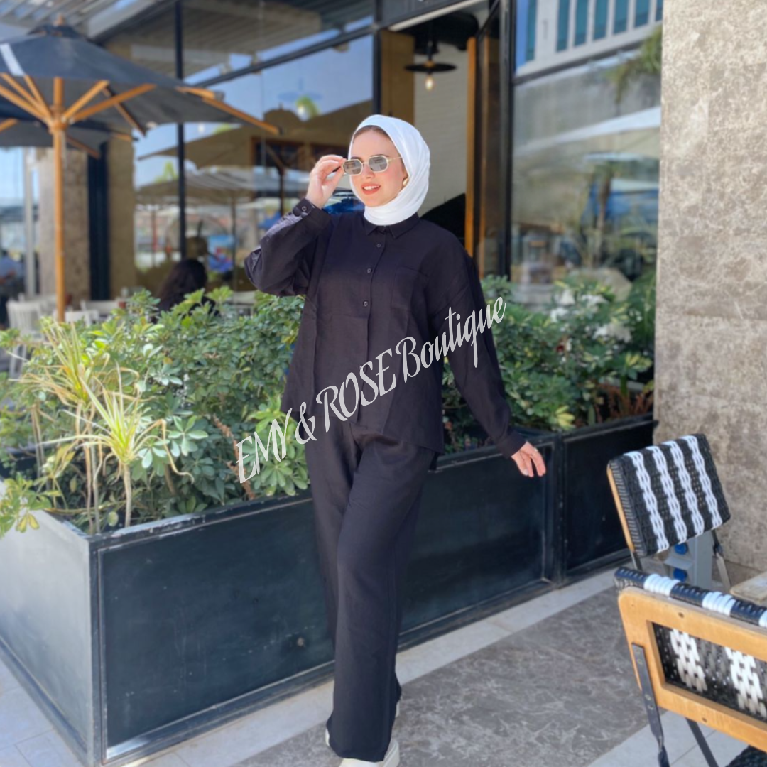 Co-ord Linen Set Shirt and Trouser - EMY & ROSE Boutique