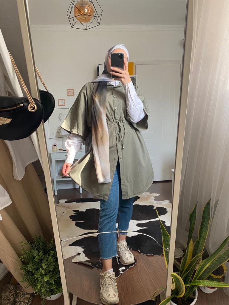 Oversized Shirt Dress - batwing with belt 2/3 Sleeves - EMY & ROSE Boutique