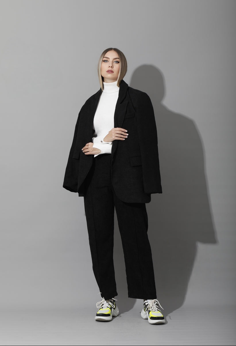 Oversize Pant Suit Tailored Velvet| 2 Pieces