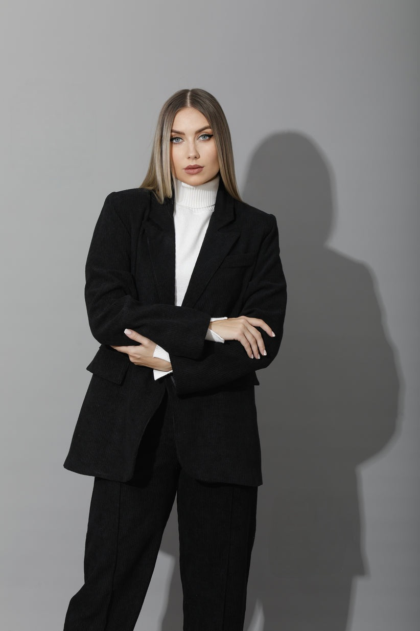 Oversize Pant Suit Tailored Velvet| 2 Pieces