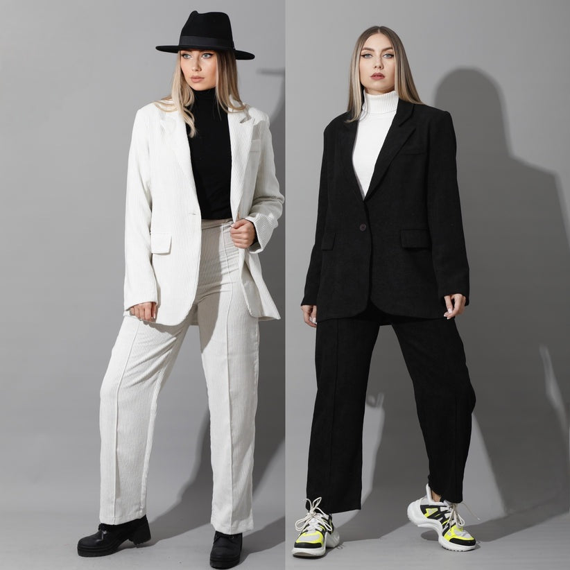 Oversize Pant Suit Tailored Velvet| 2 Pieces