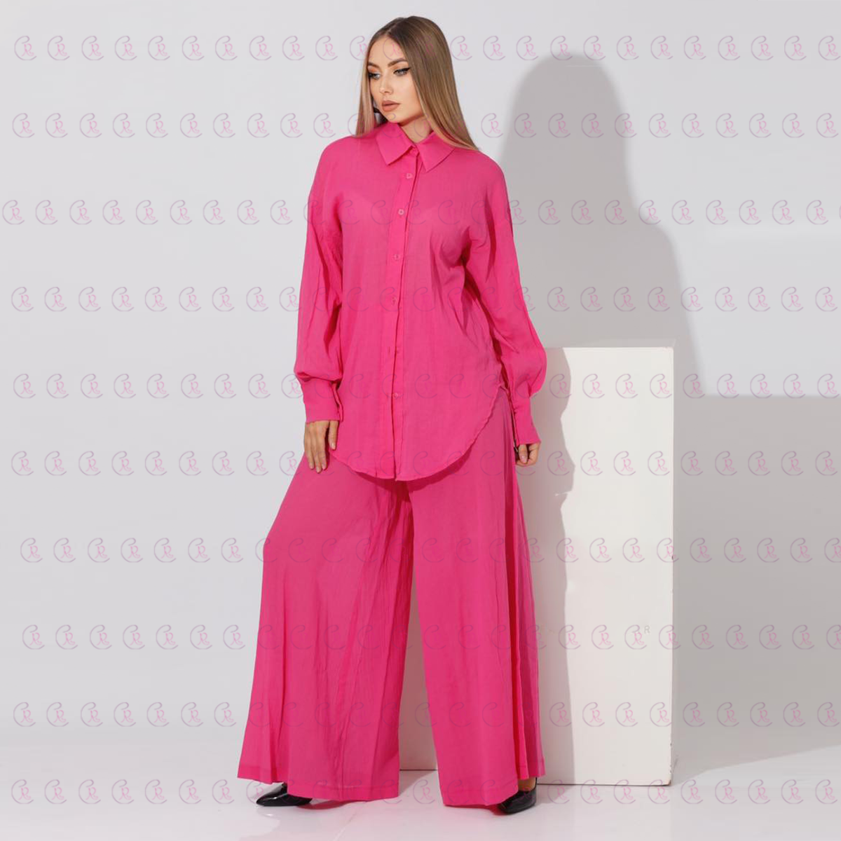 Two-Piece Shirt and Trouser Ensemble - EMY & ROSE Boutique