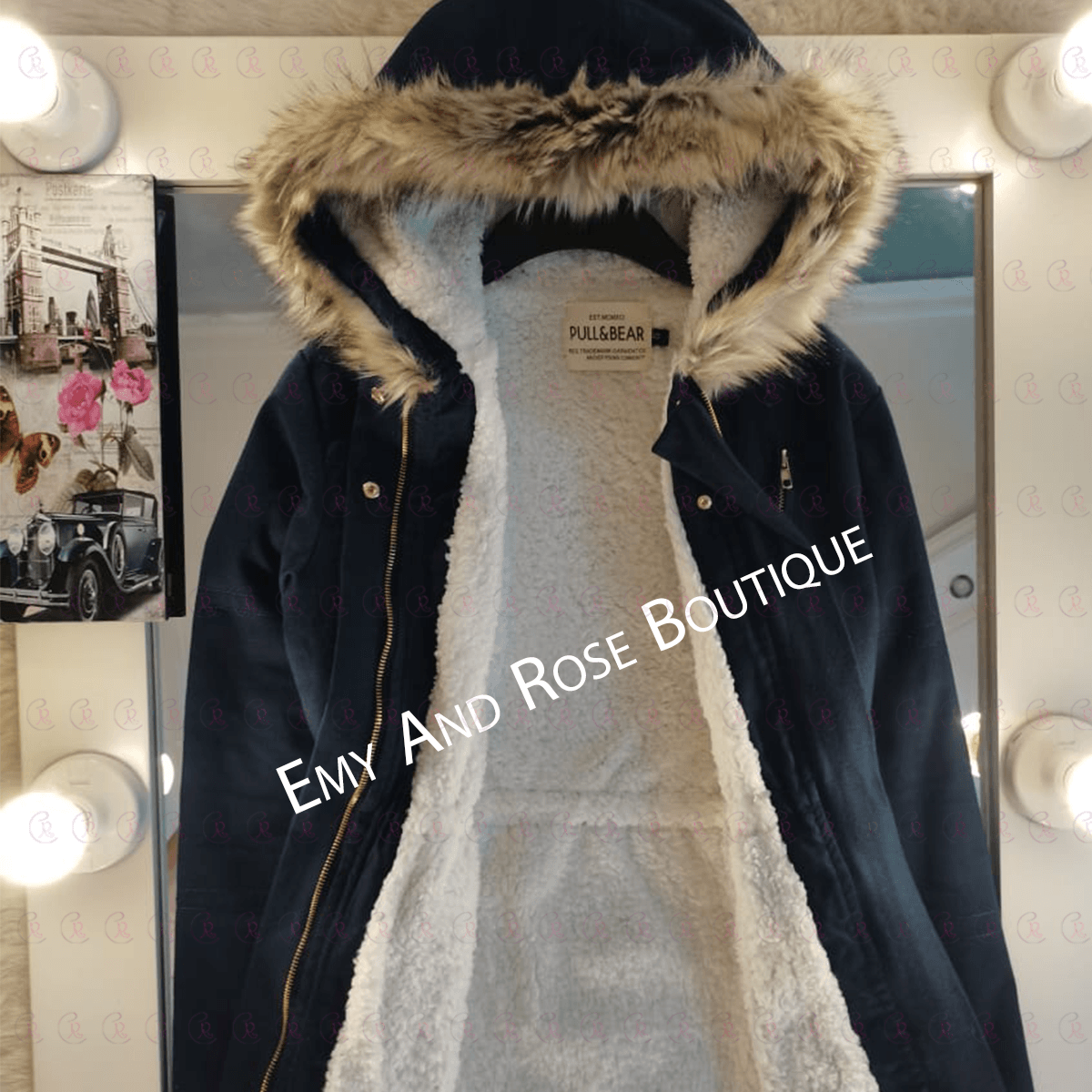 Gabardine Jacket Line with Fur - EMY & ROSE Boutique