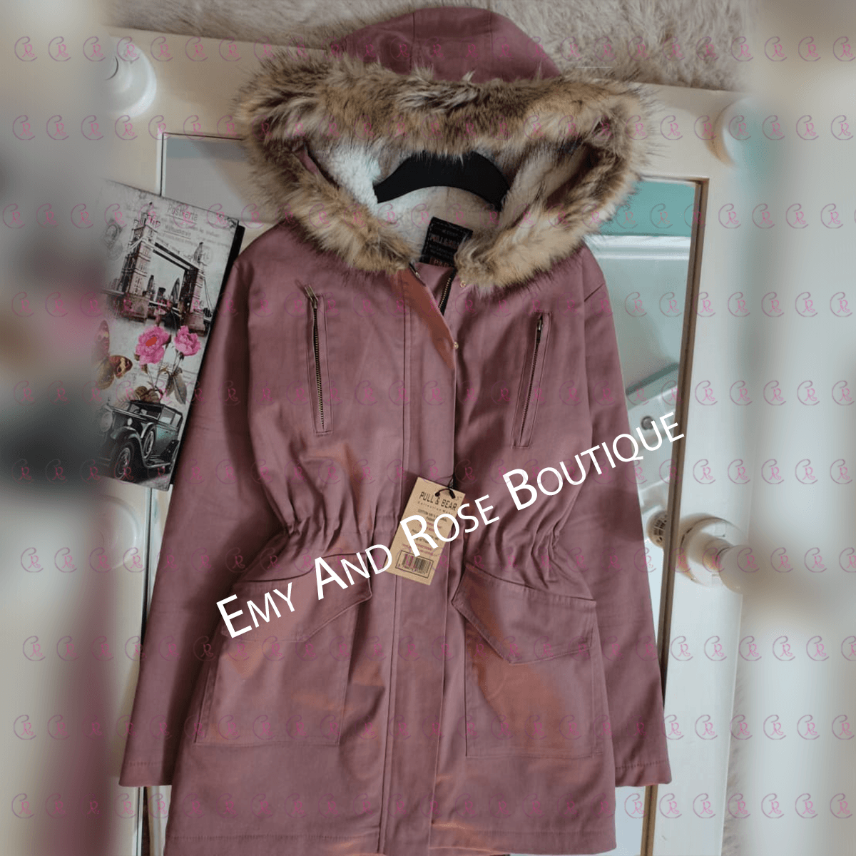 Gabardine Jacket Line with Fur - EMY & ROSE Boutique