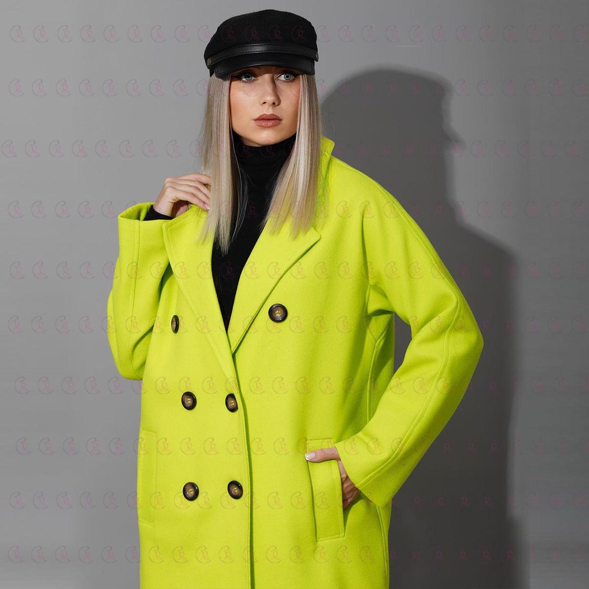 Elite Neon Green Coat - EMY & ROSE Boutique