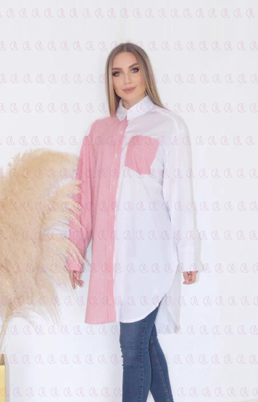 Long Shirt Two Tone - EMY & ROSE Boutique
