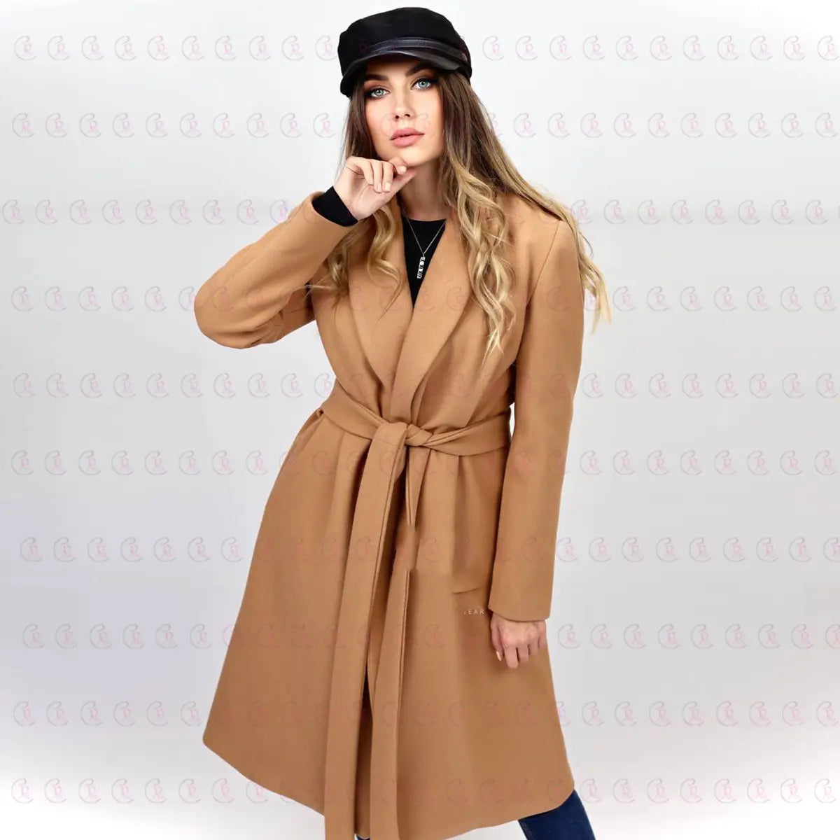 Simple Camel Coat With Belt - EMY & ROSE Boutique