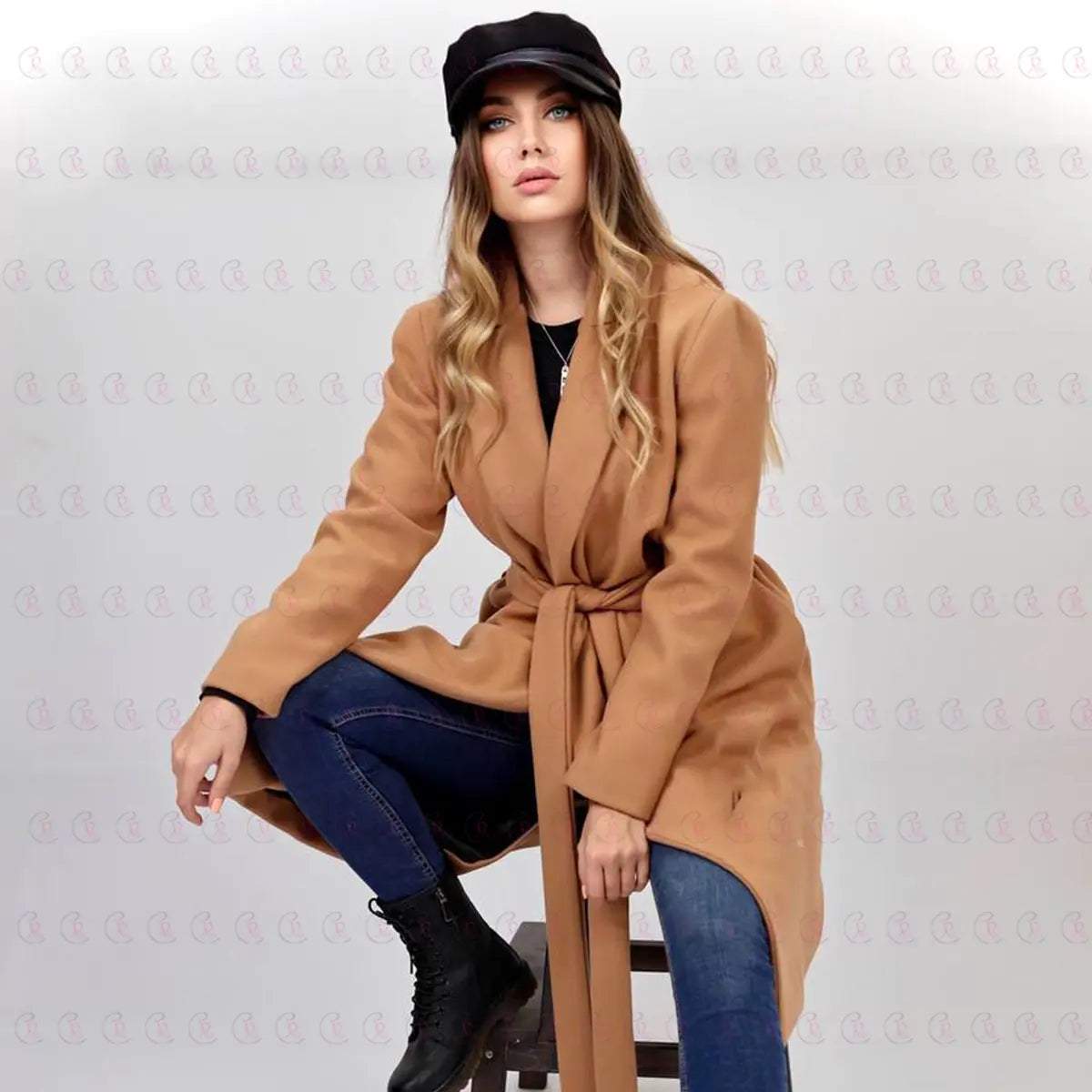 Simple Camel Coat With Belt - EMY & ROSE Boutique