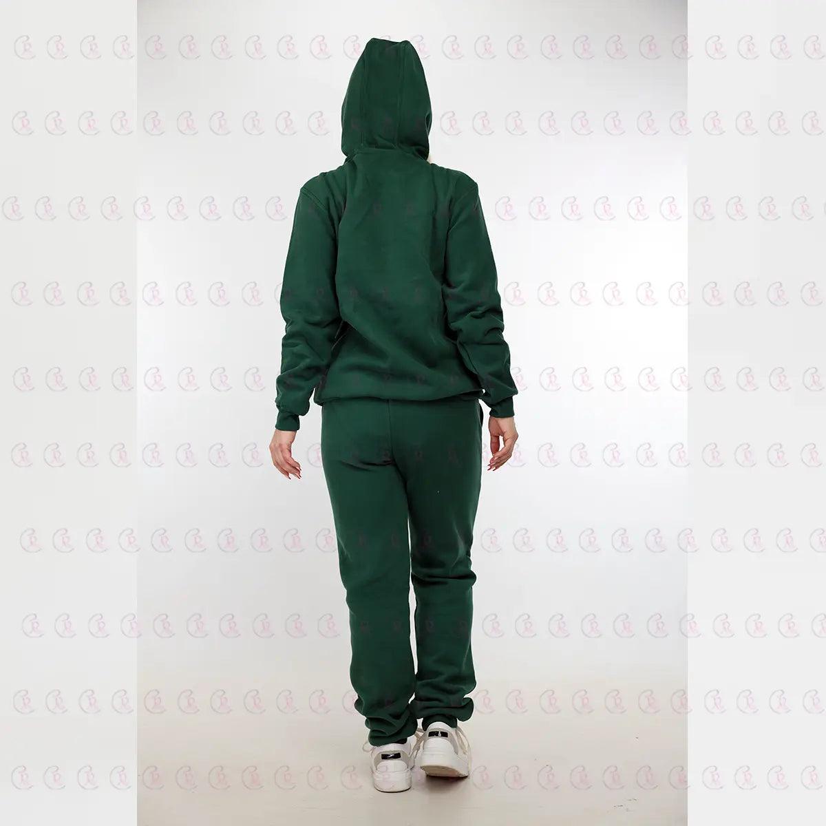 Green Forest Hoodie Cotton Tracksuit Heavy Milton - Padded - EMY & ROSE Boutique