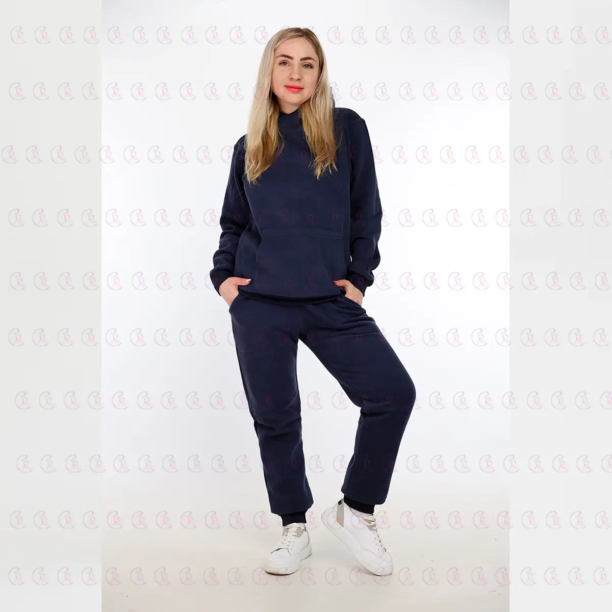 Navy - Hoodie Cotton Tracksuit Heavy Milton - Padded - EMY & ROSE Boutique