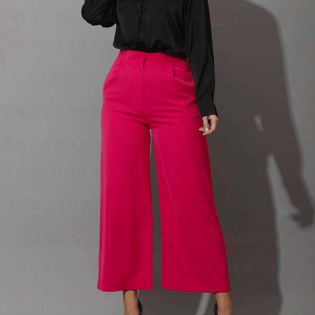 Fancy Wide Leg Fuchsia Trousers - EMY & ROSE Boutique