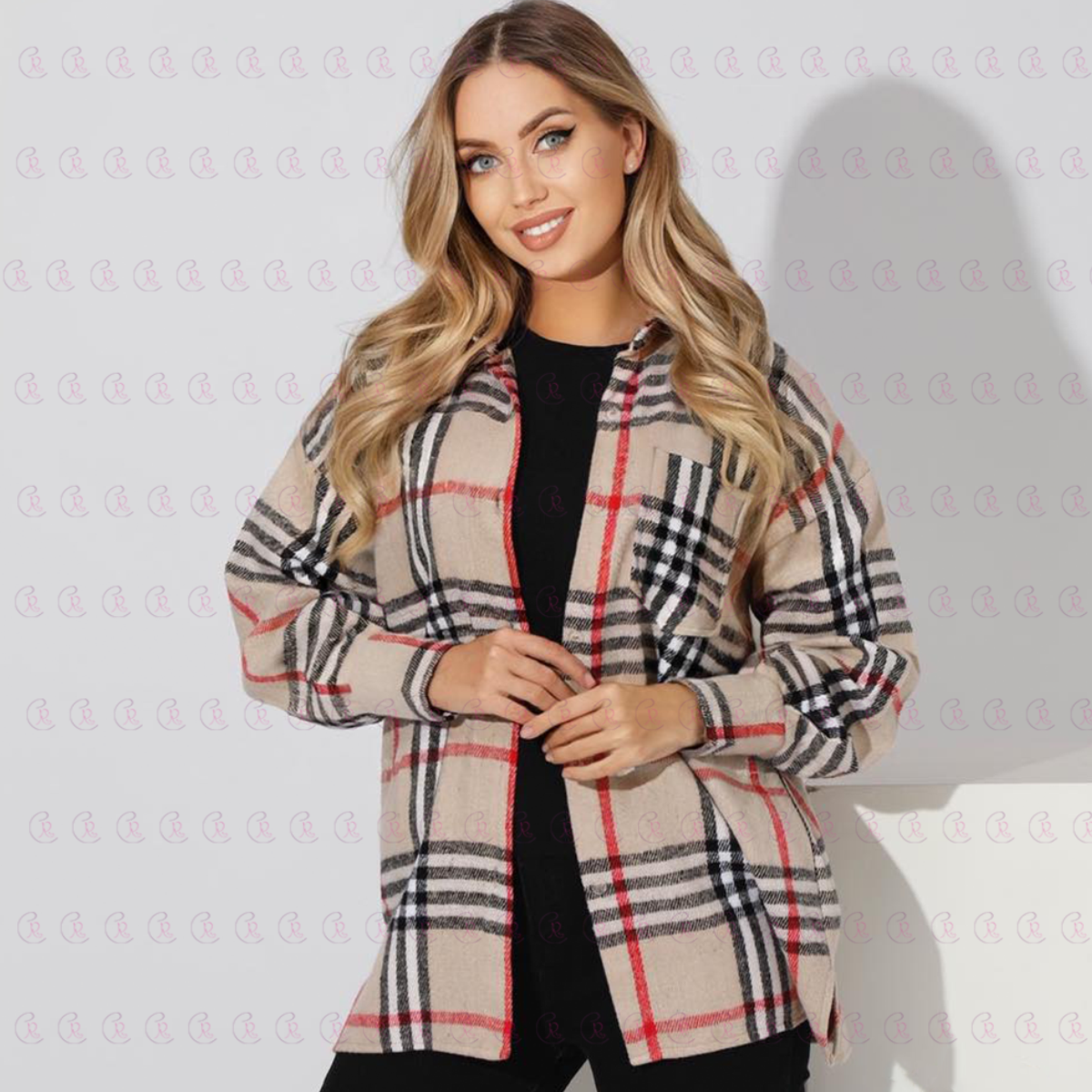 Wide Sleeve- plaid Shirt - EMY & ROSE Boutique