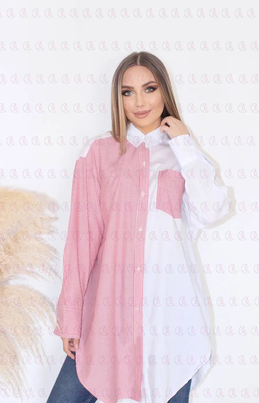 Long Shirt Two Tone - EMY & ROSE Boutique