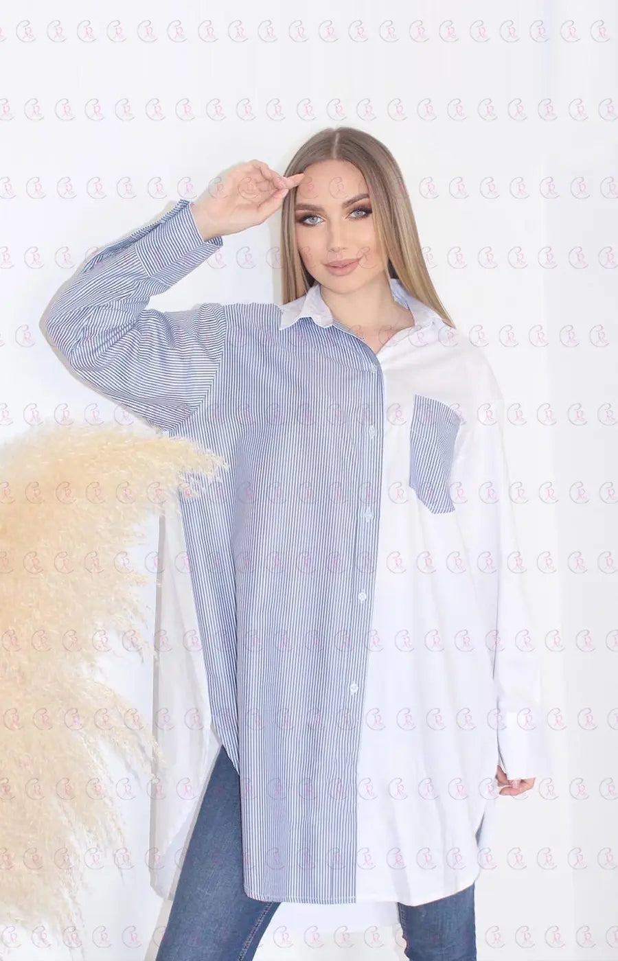 Long Shirt Two Tone - EMY & ROSE Boutique