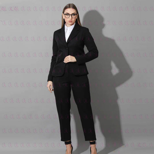 Women Slim Fit Formal Pant Suit Single Breasted - EMY & ROSE Boutique