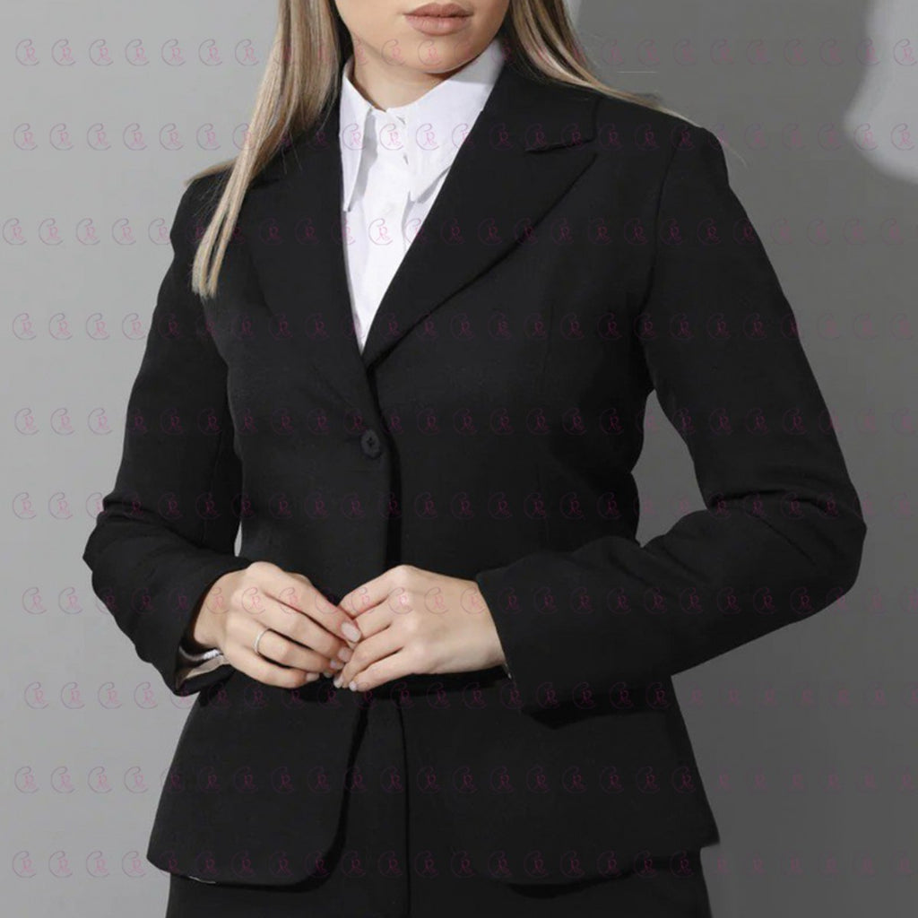 Women Slim Fit Formal Pant Suit Single Breasted - EMY & ROSE Boutique