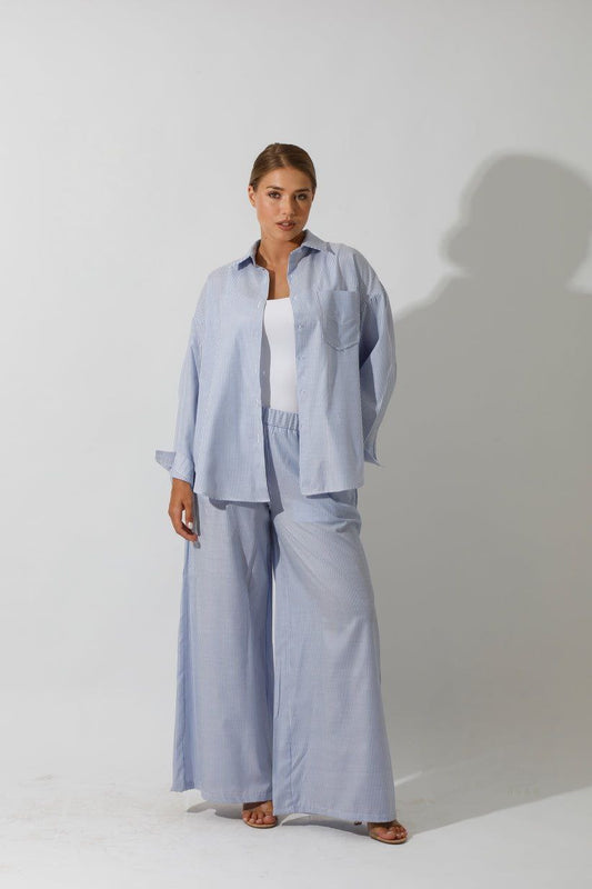 Lose fit- Stripped Blue Set Shirt & Pants