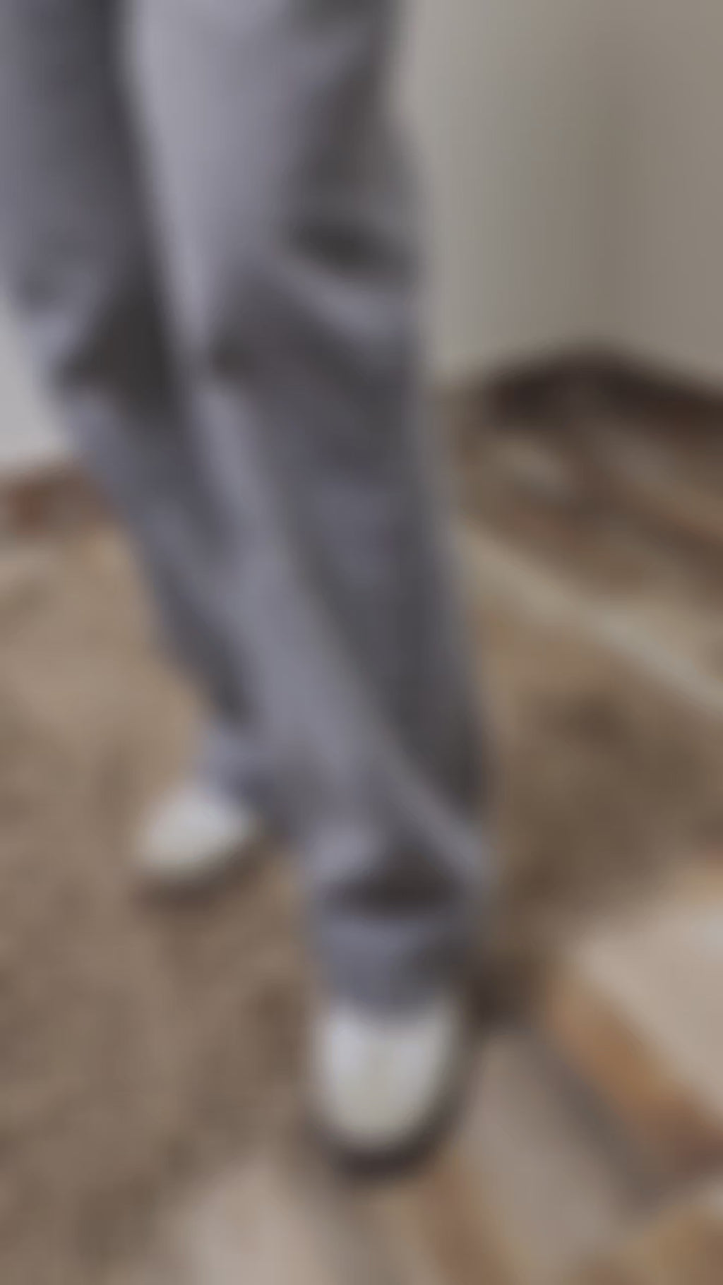 Grey Jeans with strass Straight- Wide Leg - relaxed fit