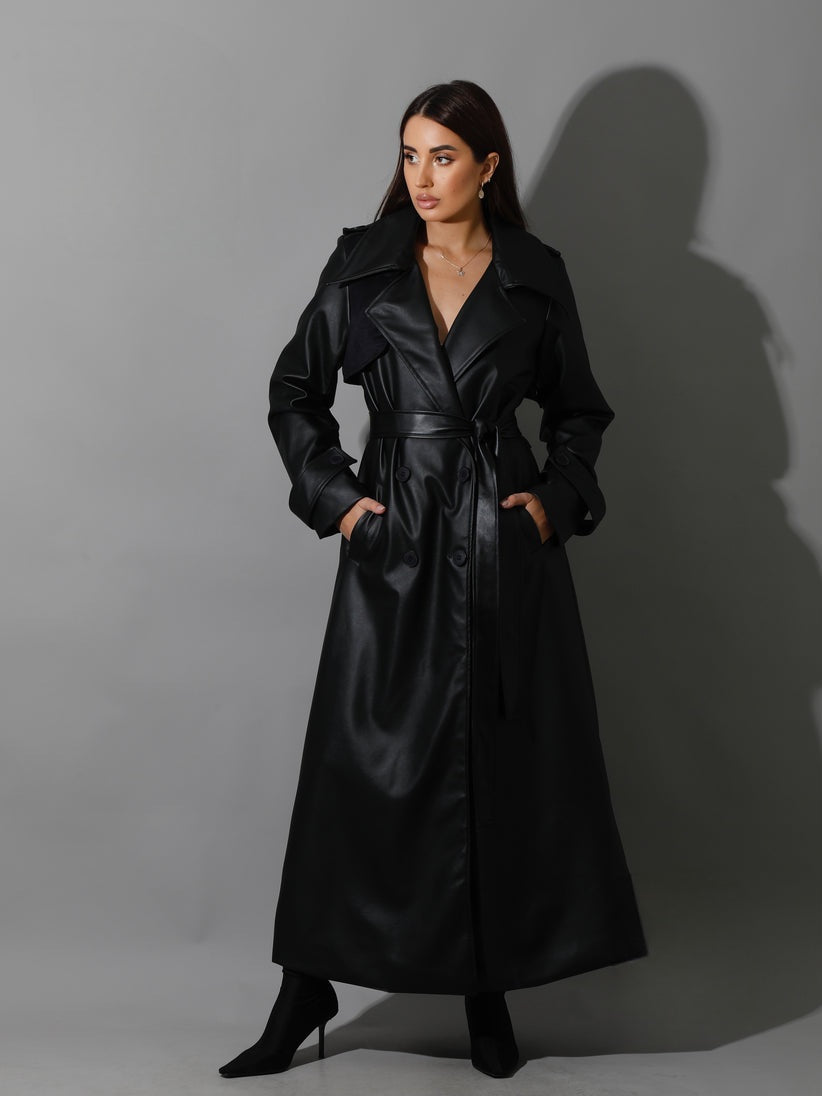 Black Leather Trench