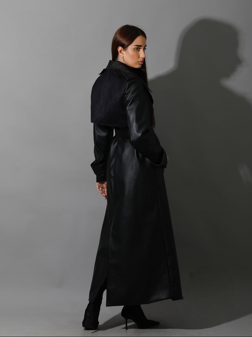 Black Leather Trench