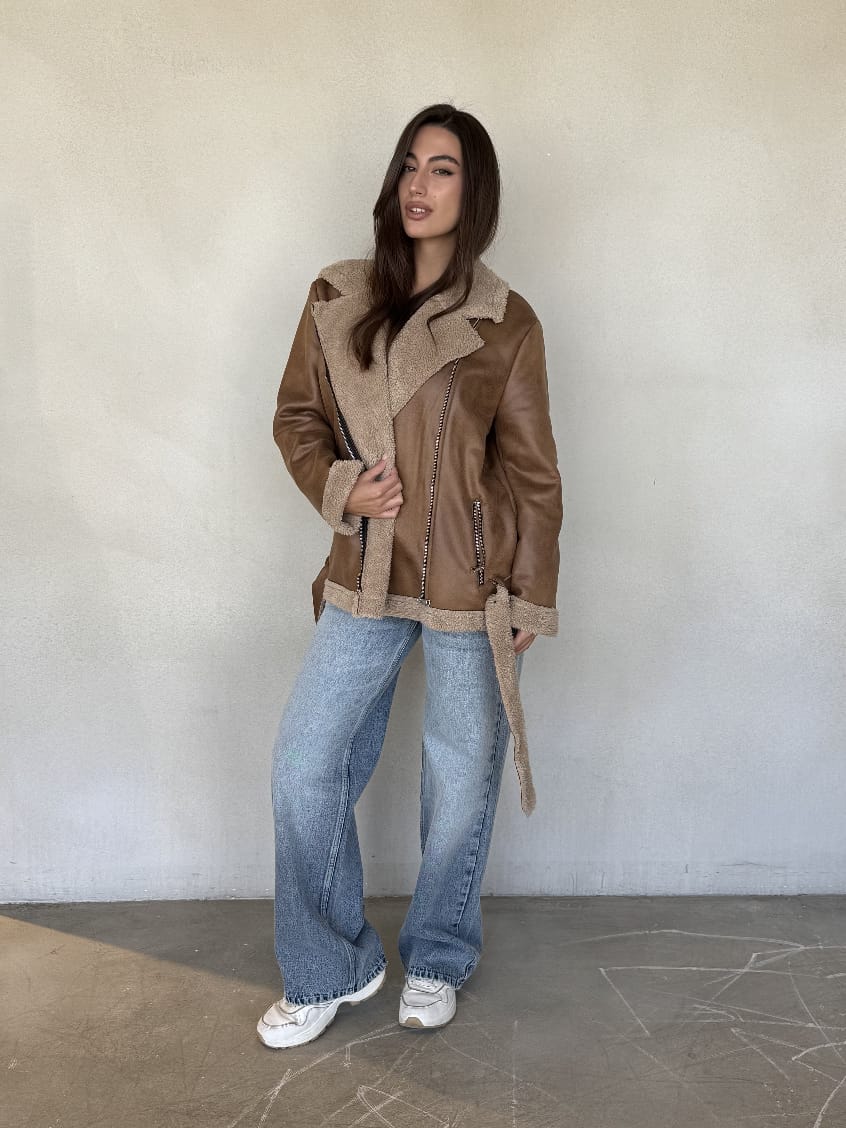 Leather Jacket with fur