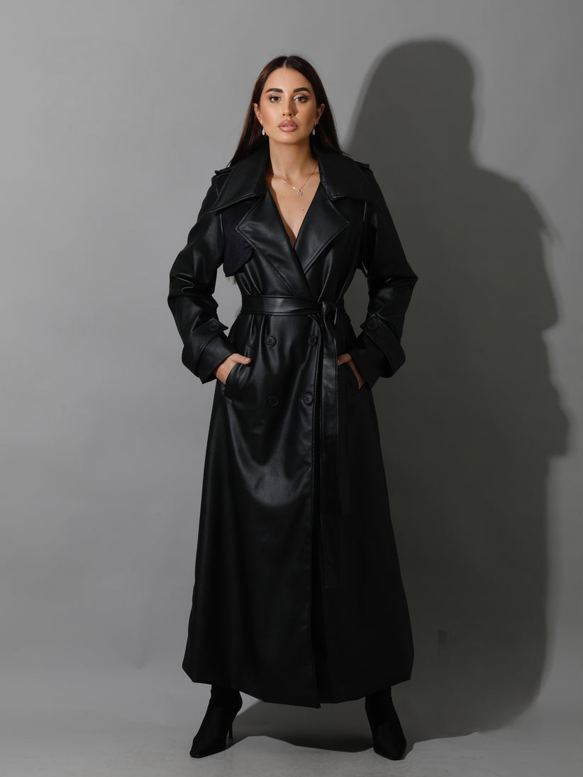 Black Leather Trench