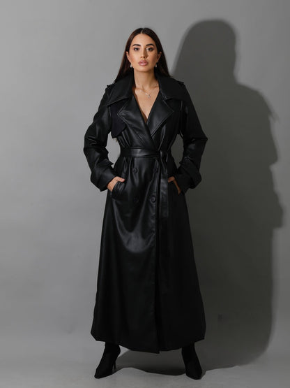 Black Leather Trench