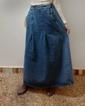 Vintage Heritage High-Waist Maxi Denim Skirt
