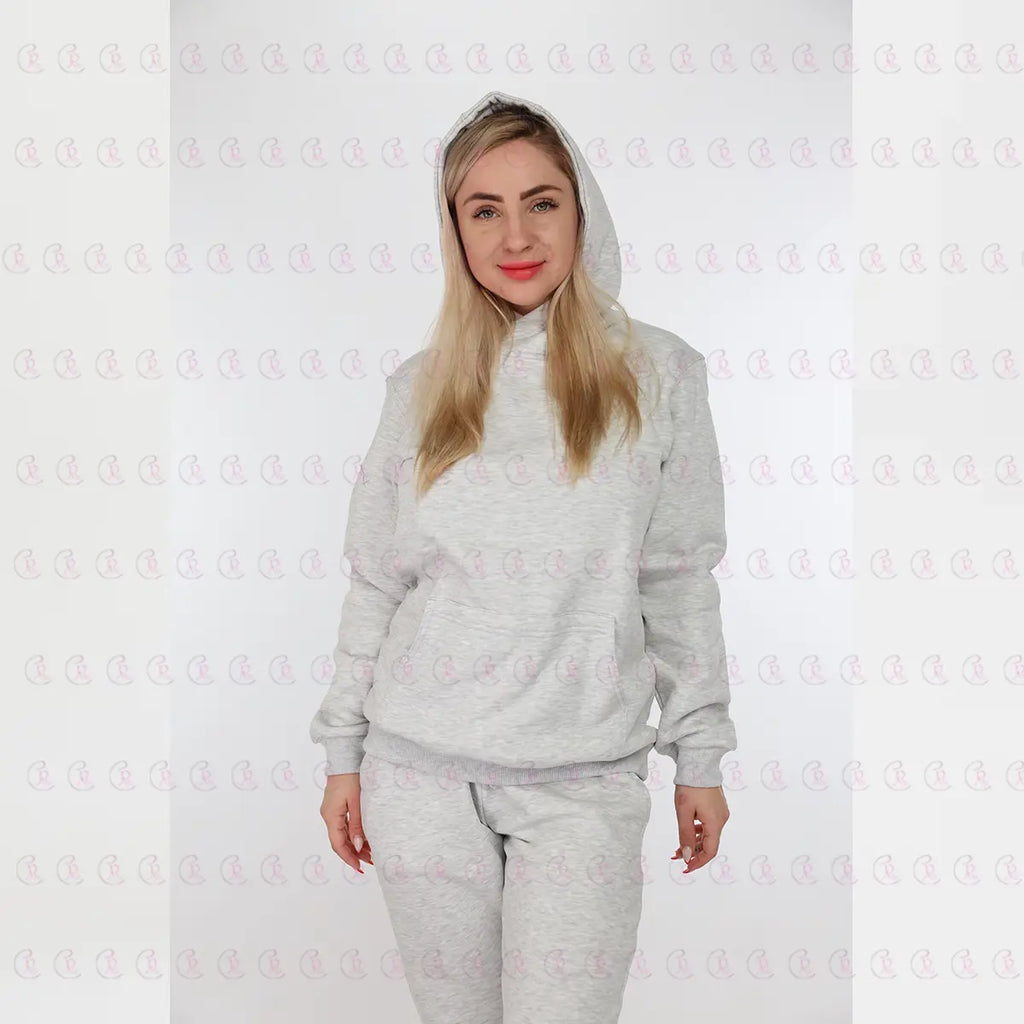 Light Gray 100% Cotton Tracksuit - EMY & ROSE Boutique 