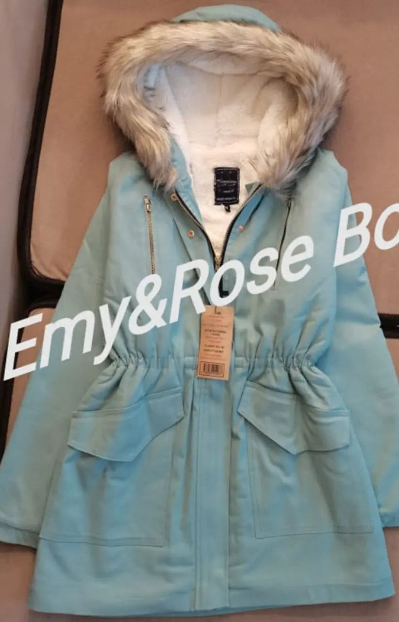 Gabardine Jacket Line with Fur - EMY & ROSE Boutique 