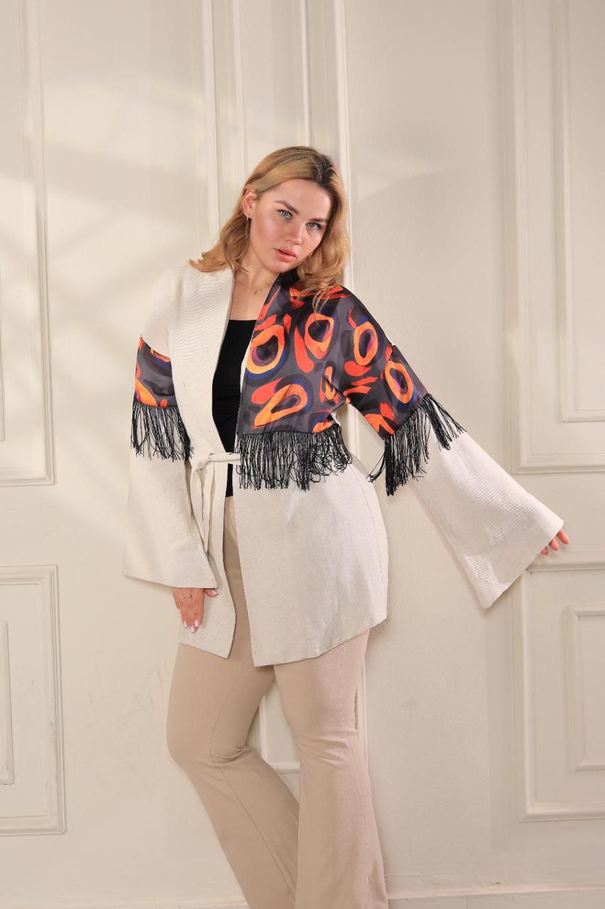 Fringe Cardigan with belt - EMY & ROSE Boutique
