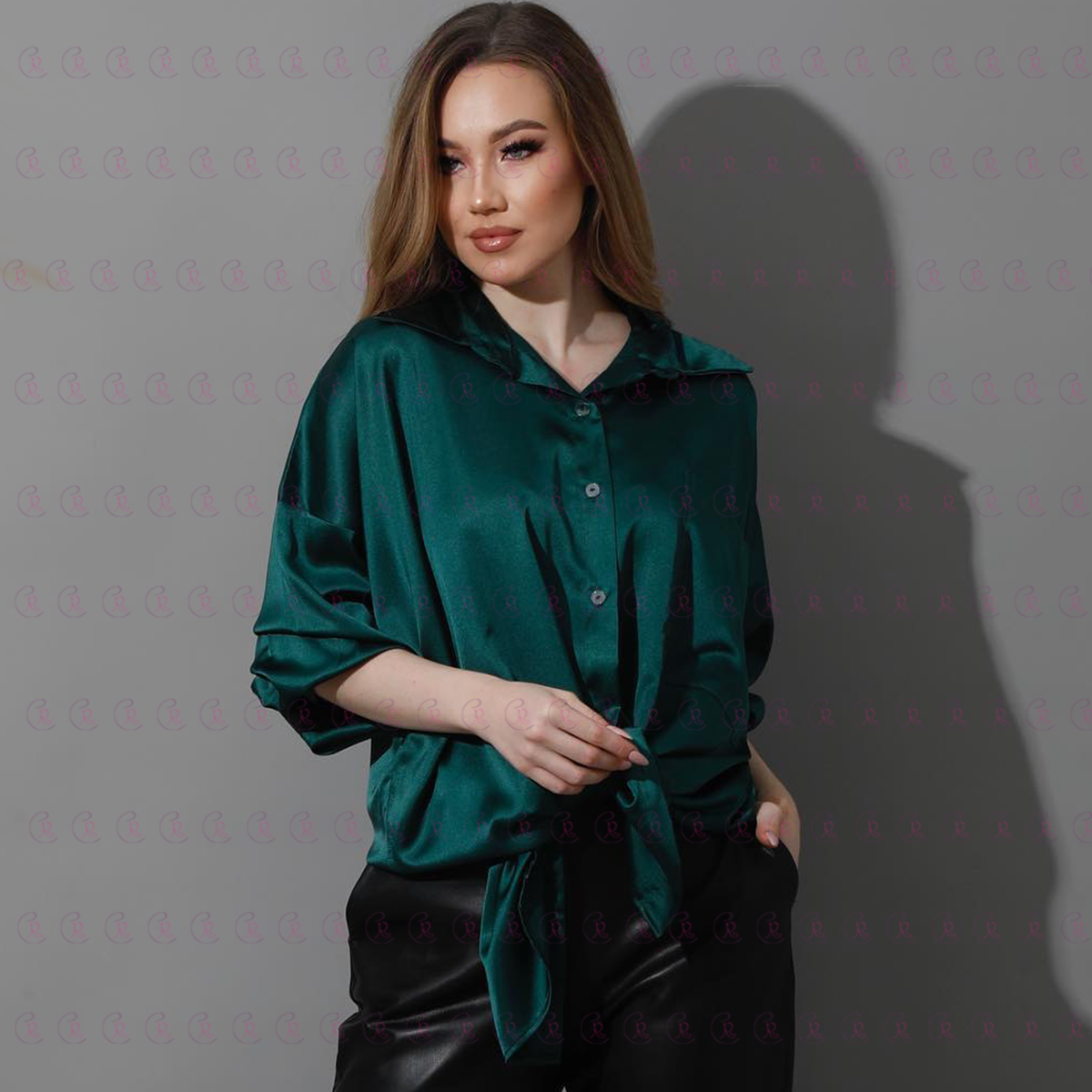 Knee Satin Oversized Shirt - Long Sleeves - Long Shirt - EMY & ROSE Boutique