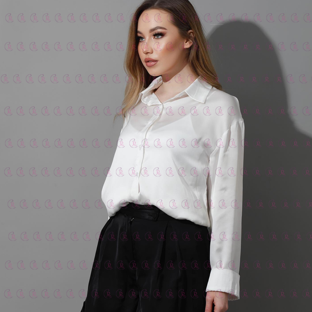 Oversized Satin Blouse - EMY & ROSE Boutique