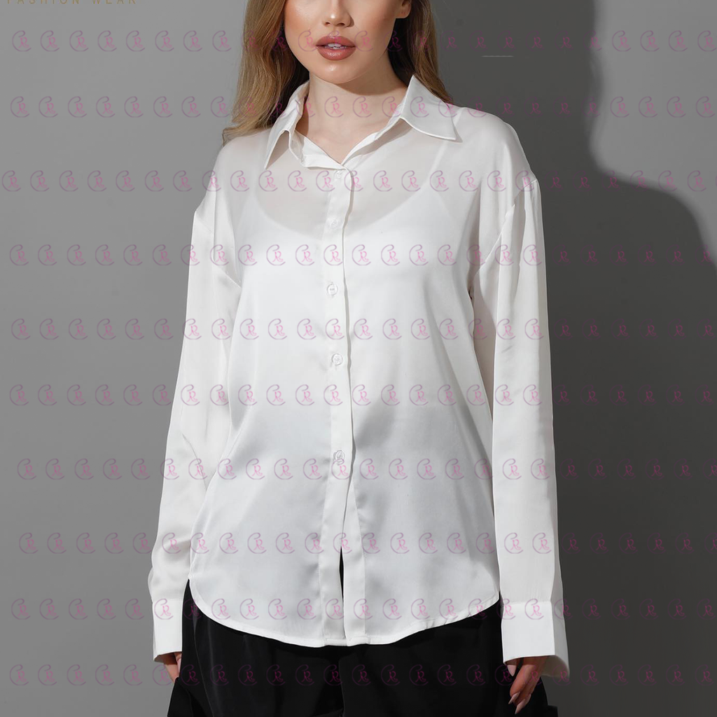 Oversized Satin Blouse - EMY & ROSE Boutique